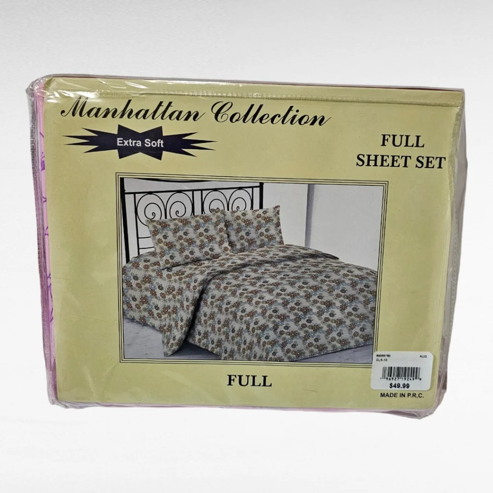 Manhattan Collection Floral Full Sheet Set Extra Soft NEW